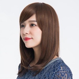 Wig - Bộ Tóc Giả Nguyên Đầu Thẳng Ngang Lưng Mái Chéo Trung Niên TN09 Hamin