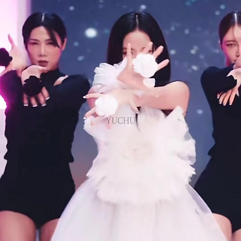 Đạo Cụ Sáng Tạo Nhẫn Hoa Vũ Phụ Kiện Jisoo Cùng Tay Lắc Hoa Camellia Hoa Blackpink Jisoo Lắc Tay Hoa Sáng Tạo Tinh Nhẫn Đạo Cụ Khiêu Vũ Nhẫn Hoa Ngón Tay
