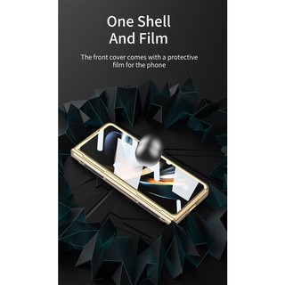 Ốp điện thoại trong suốt mạ điện Samsung Z Fold 6 5 bản lề màn hình phim bao gồm tất cả Vỏ điện thoại Z Fold 5 chân đế Vỏ Pc trong suốt