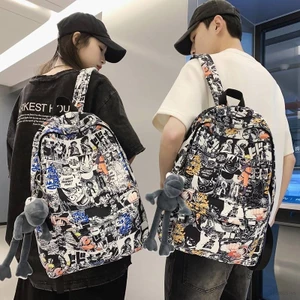 Set 2 Balo Đi Học Thoáng Khí Đa Năng Cỡ Lớn In Họa Tiết One Piece / Naruto Thời Trang Cho Nam Và Nữ