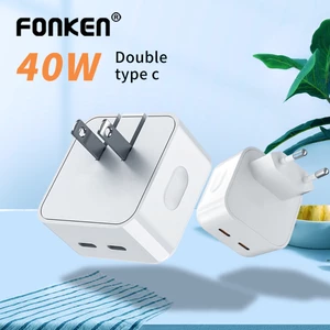 Cốc Sạc Nhanh Hai Cổng USB-C Type C 20W / 35W / 40W Fonken PD