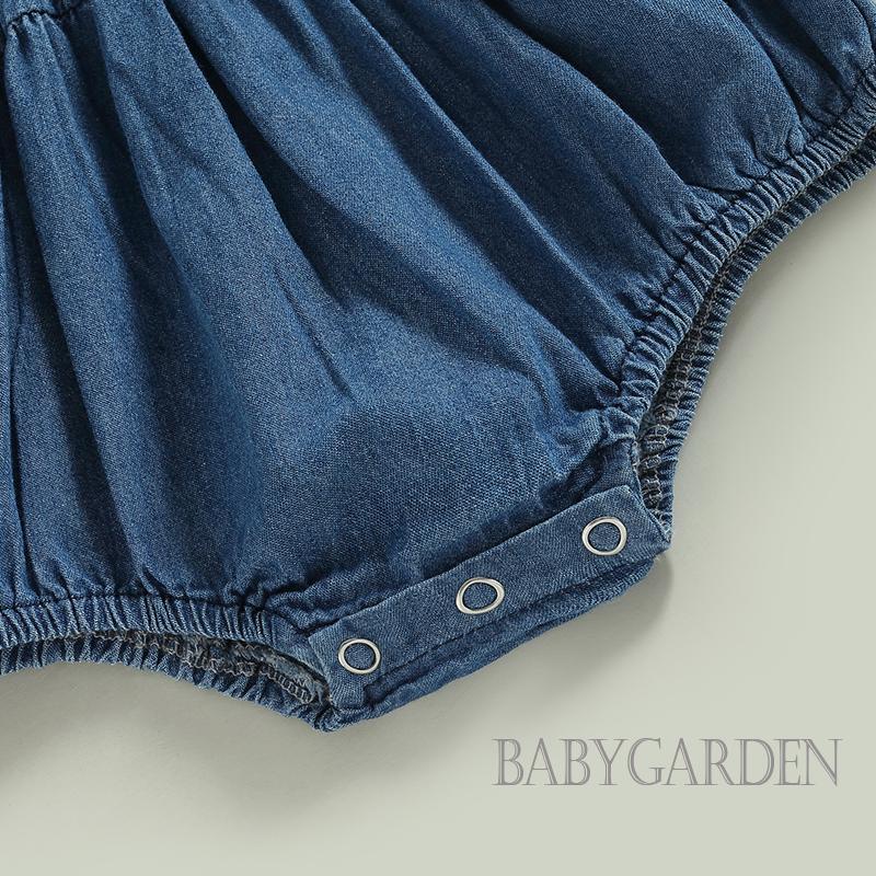 Áo Liền Quần Denim Không Tay Màu Sắc Đa Dạng Cho Bé Gái 0-18 Tháng Tuổi