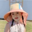 Mũ đi biển YRBWD, Vành rộng chống tia cực tím cho bé Mũ chống nắng, thoáng khí có dây đeo cổ Mũ xô đi biển