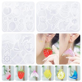 Khuôn Silicone Làm Móc Khóa / Mặt Trang Sức Hình Trái Cây / Động Vật DIY