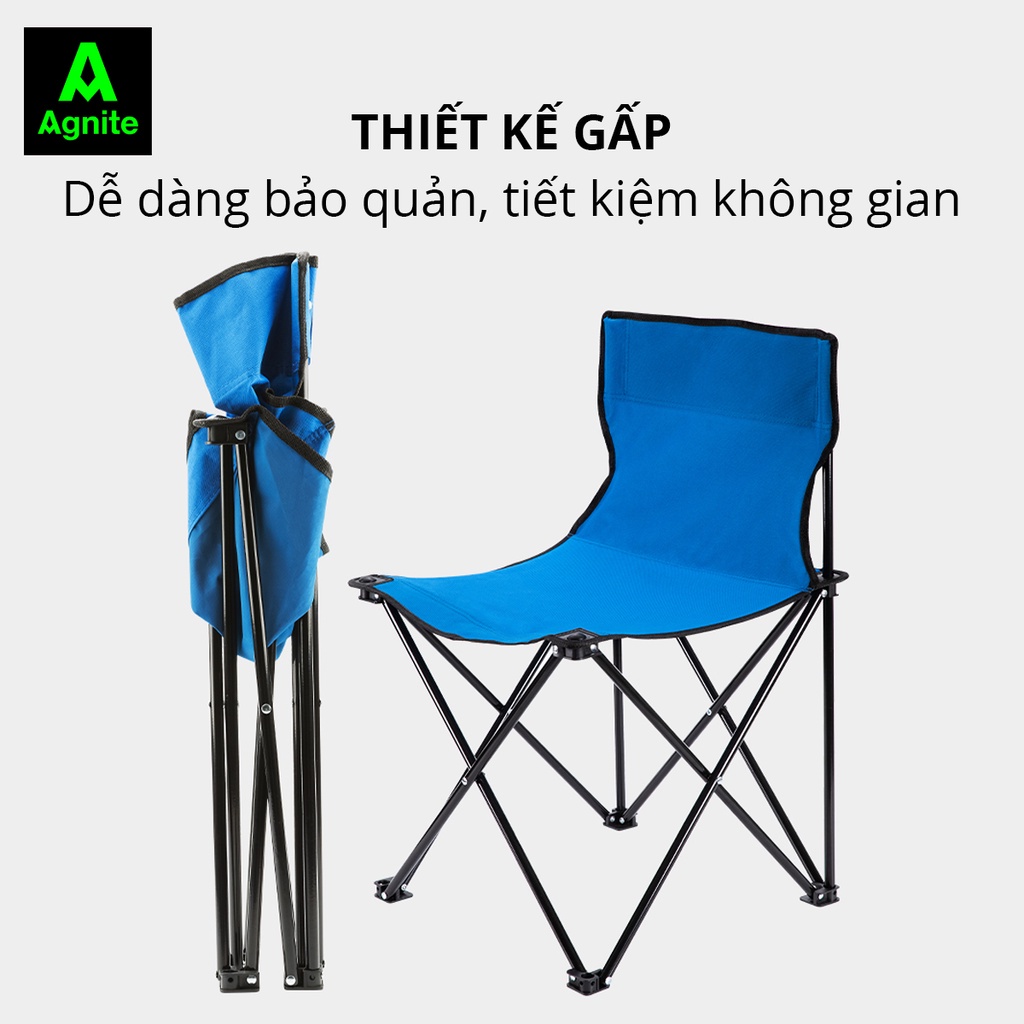 Ghế cắm trại, dã ngoại, câu cá chống nước chính hãng AGNITE, gấp gọn nhiều size, tặng kèm túi