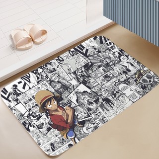 Chăn cửa ONE PIECE Monkey D. Thảm trải sàn Flannel chống trượt trang trí phòng ngủ Luffy (60x40CM)