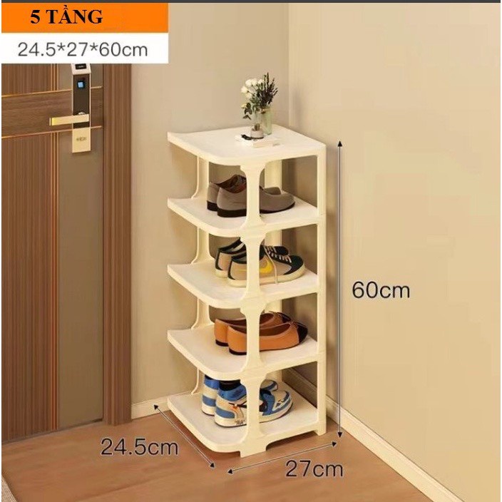 Kệ Để Giày Dép Đa Năng Dễ Tháo Lắp 5 Tầng Hot 2022, Kệ Trang Trí Decor Chữ X Hiện Đại Chất Liệu Nhựa PVC Cao Cấp