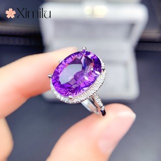 ⭐ Nhẫn Hở Đính Đá Thạch Anh Tím Sang Trọng Cho Nữ