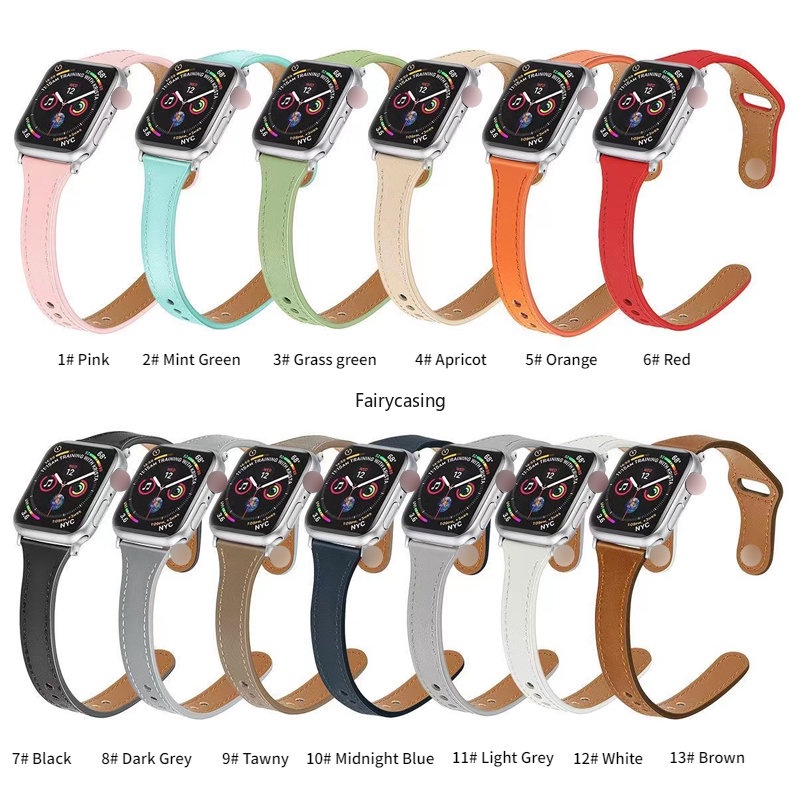 Dây Đeo Bằng Da 49mm 44mm / 42mm 40mm 38mm Cho iWatch Series 8 7 6 SE 5 4 3 2 1 45MM / 41MM