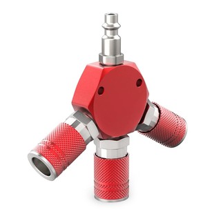 HL 3-Way 1 4Inch Hex Style Air Manifold với khớp nối và phích cắm Bộ chia khí