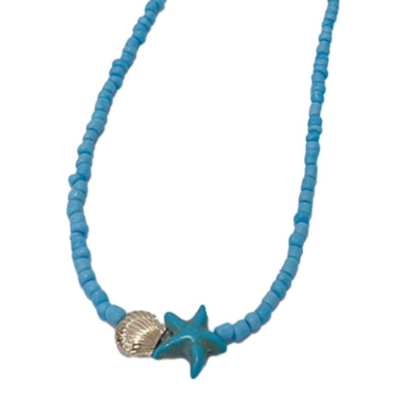Elega Vòng cổ Xương Cá Đính Hạt charm Hình Sao Biển Cho Nữ