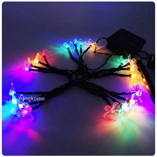 12m Vòng Hoa Năng Lượng Mặt Trời Ánh Sáng Hoa Đào Dây LED Đèn Cổ Tích Sân Vườn Tiệc Cưới Trang Trí Giáng Sinh Cho Đèn Ngoài Trời