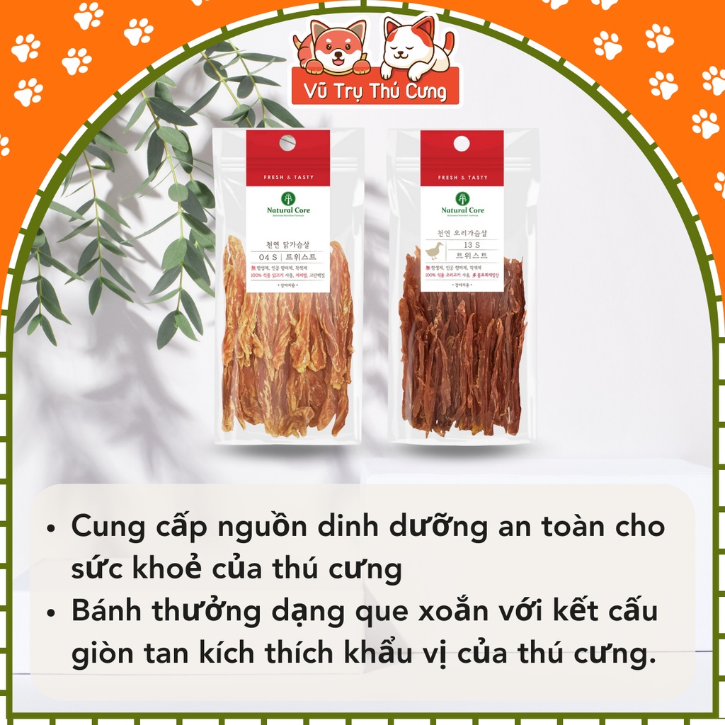 Snack sấy cho Chó Natural Core dinh dưỡng vị thịt gà, vịt