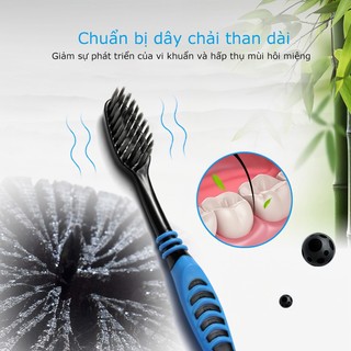 Combo 10 Bàn Chải Đánh Răng Than Tre Siêu Mềm Chăm Sóc Sức Khỏe, danh cho ngươi lơn SUNNY DAY