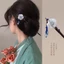 cô gái kẹp tóc bằng gỗ màu đen mới tính khí cổ điển tua hoa kẹp tóc phụ kiện tóc