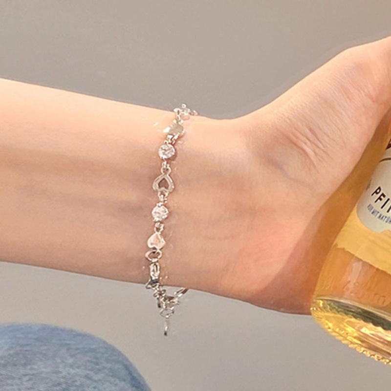 Coo Vòng Tay Hợp Kim Đính Đá zircon Hình Trái Tim Cho Nữ