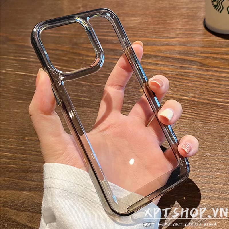 Ốp điện thoại không gian màu đen trong suốt đơn giản Tương thích cho iPhone 17 Pro Max 16 15 14 13 12 11 Vỏ Acrylic chống sốc toàn diện