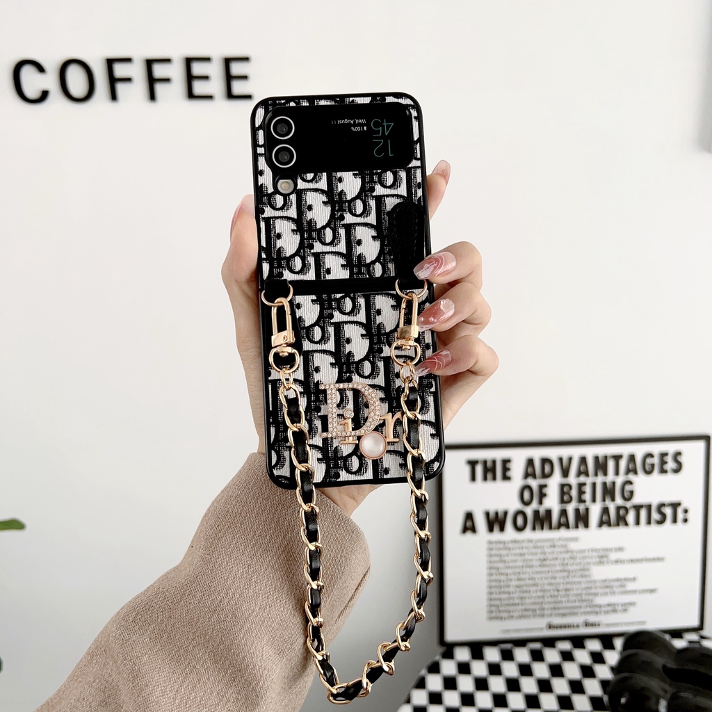 Ốp Lưng Phong Cách Xu Hướng Cổ Điển Cho Samsung Galaxy Z Flip 3 4 5 6 5G Sang Trọng Có Dây Buộc Vỏ Bảo Vệ Cho Galaxy Z Flip6 Thiết Kế Độc Đáo Vỏ Điện Thoại Chống Sốc