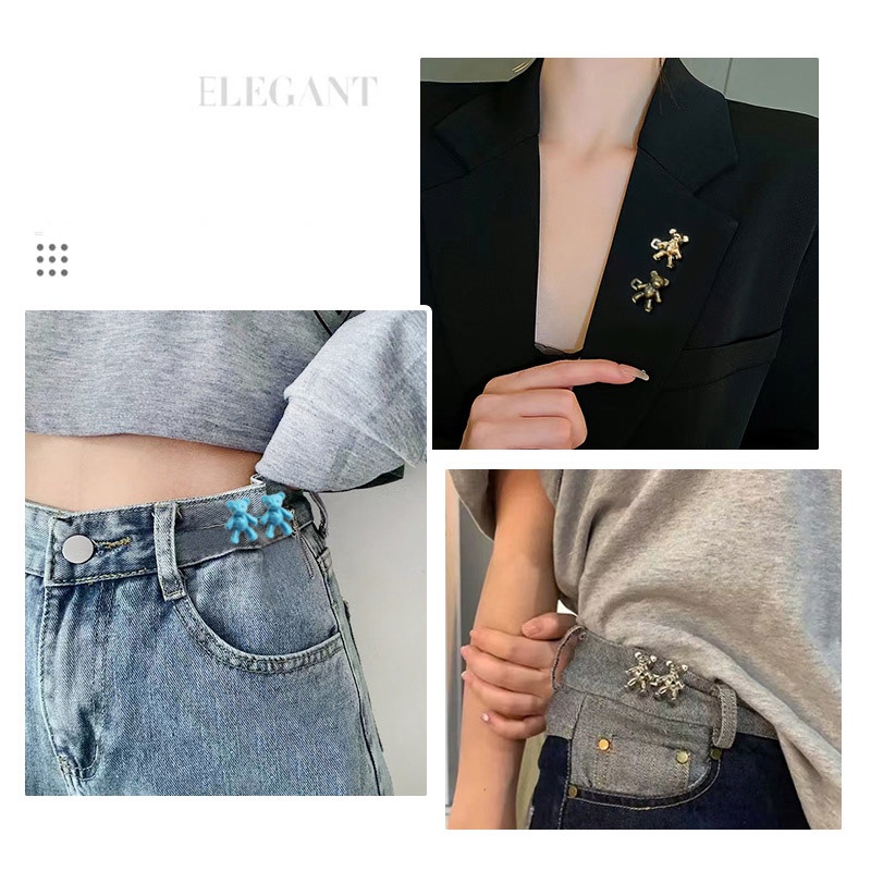 Nút Cài Quần Jean Hình Gấu Dễ Thương 26MM