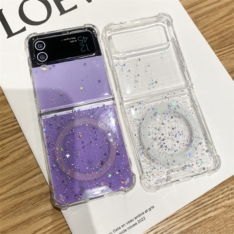 Ốp Điện Thoại Epoxy Chống Sốc Lấp Lánh Sang Trọng Cho Samsung Galaxy Z Flip 4 Flip 3 5G