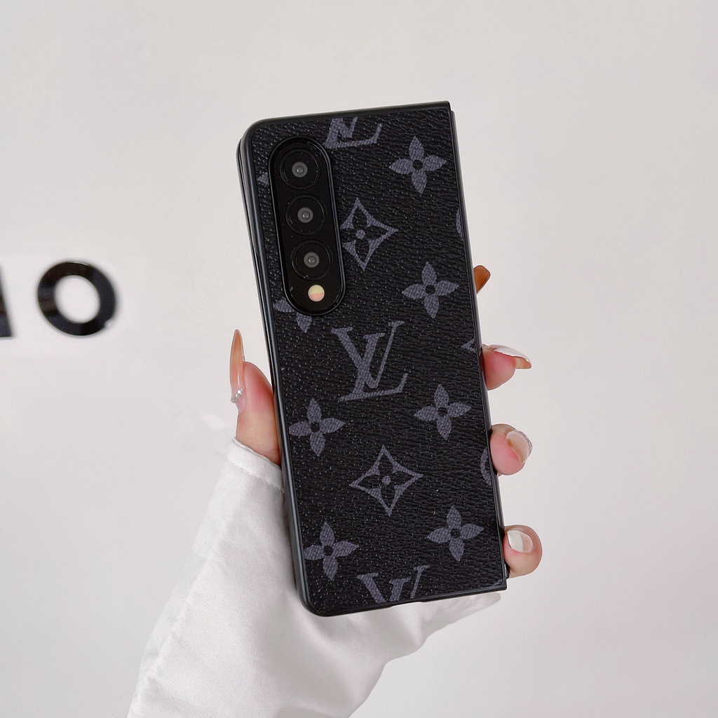 Thiết kế sang trọng Vỏ điện thoại gấp da PU cổ điển cổ điển cho Samsung Galaxy Z Fold 1 2 3 Z Fold 4 5G Vỏ cho Z Fold3 Vỏ bảo vệ thiết kế phong cách xu hướng
