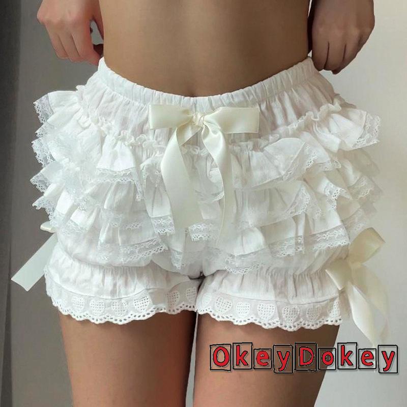 Quần Short Nhún Bèo Phong Cách Đường Phố Thời Trang Mùa Hè Cho Nữ OKDK-y2k