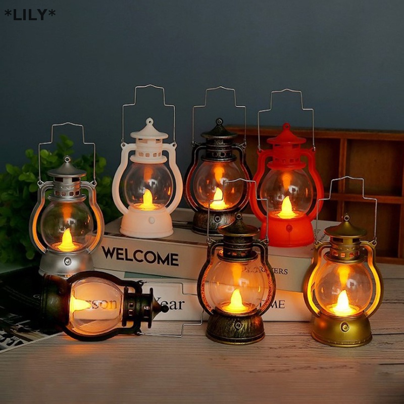 Lily Retro Dầu Đèn Halloween Trang Trí LED Nhỏ Nhà Bên đèn Lồng Uuu ...