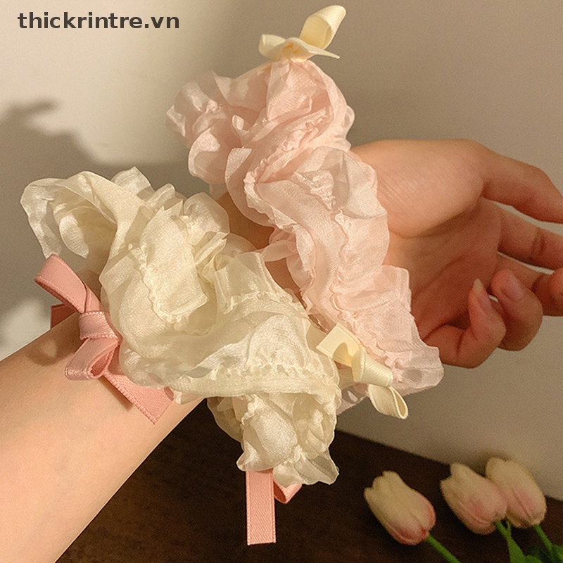 THI Hồng Nơ Lưới Tóc Nhẫn Lớn Intese Tóc Ins Đơn Giản Dây Tóc Mỡ Intese Dây Nữ Hàn Quốc Phụ Kiện Tóc VN