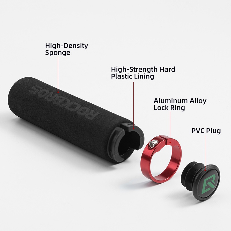 Rockbros Bọc Tay Lái Xe Đạp Leo Núi Bằng Xốp Silicon Mềm Siêu Nhẹ Chống Trượt Thấm Hút Tốt