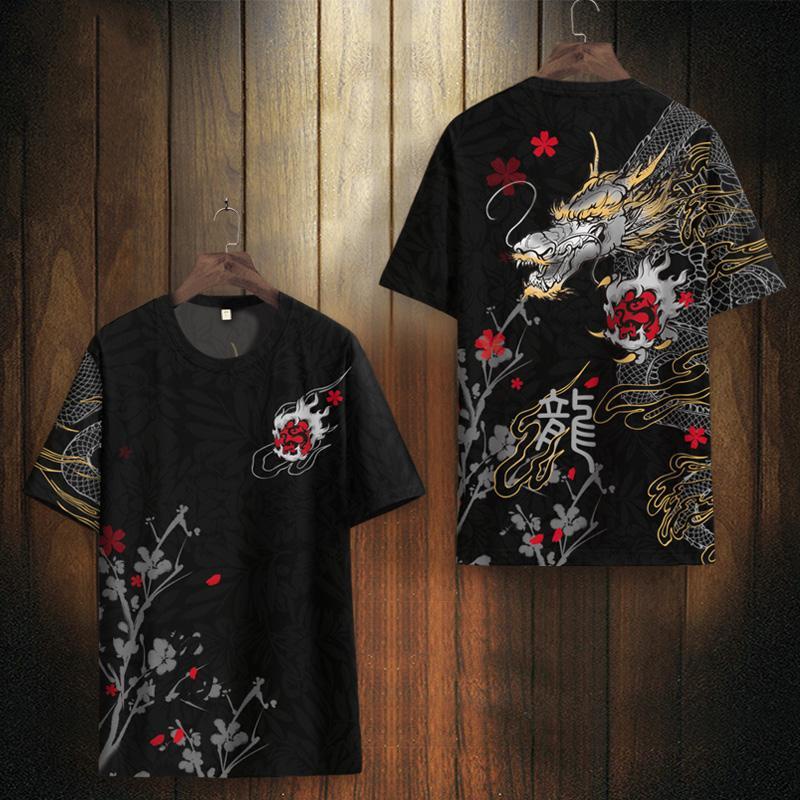 Áo Thun Tay Ngắn In Hình Vòi Nước plus Size Phong Cách Trung Quốc