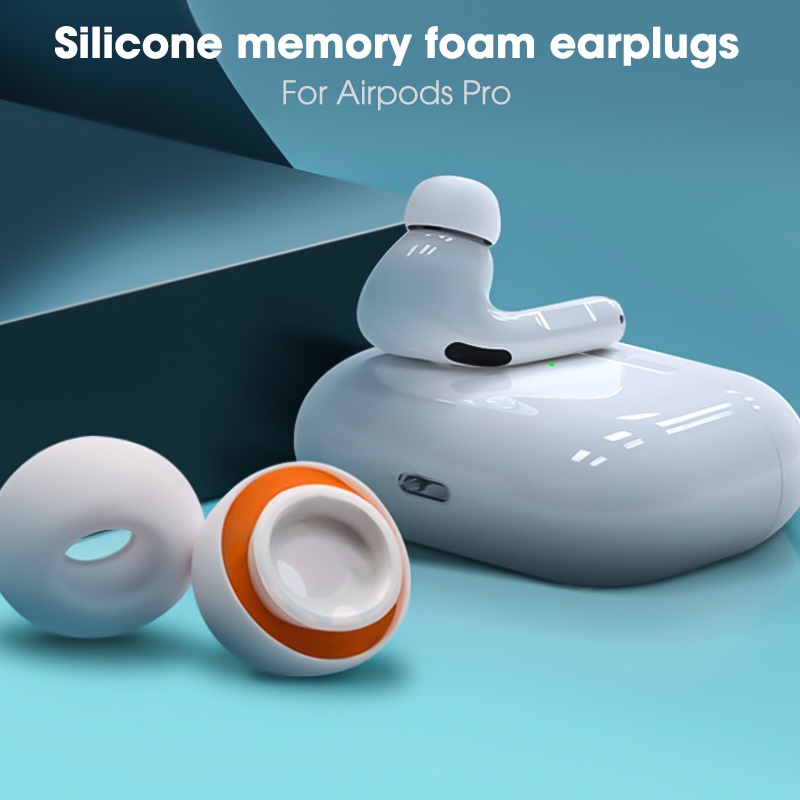 1 Cặp Nút Bọc Đầu Tai Nghe Bằng Cao Su Non Mềm Cách Âm Thay Thế Cho Airpods Pro 1 / 2