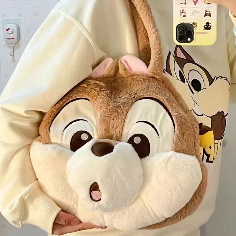 Túi Đeo Vai Cỡ Lớn In Hình Gấu Pooh Chip Lotso Nhồi Bông Disney Dễ Thương Cho Học Sinh