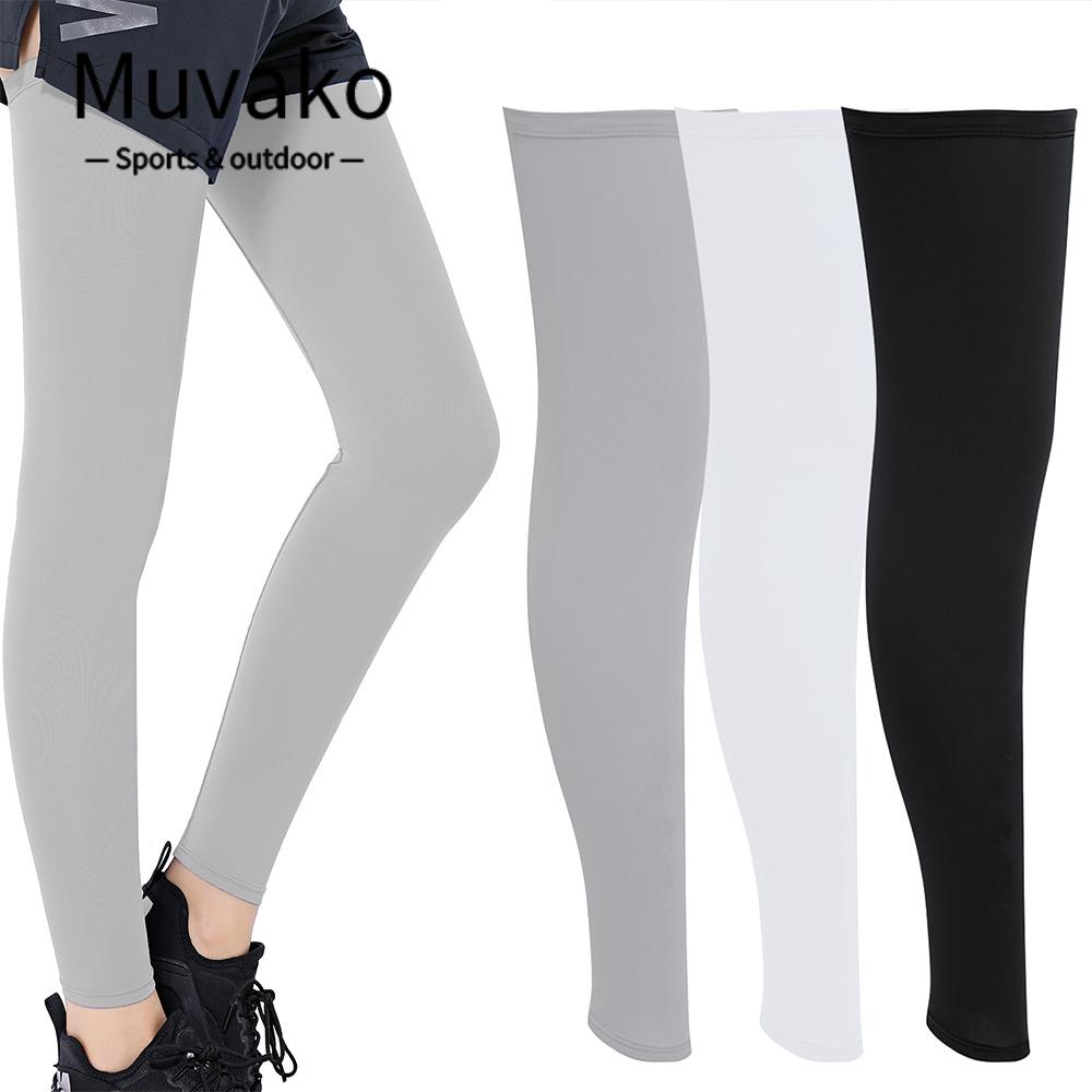Muvako Đôi găng ống chân  dài bằng lụa lạnh chống tia UV dùng trong bóng đá