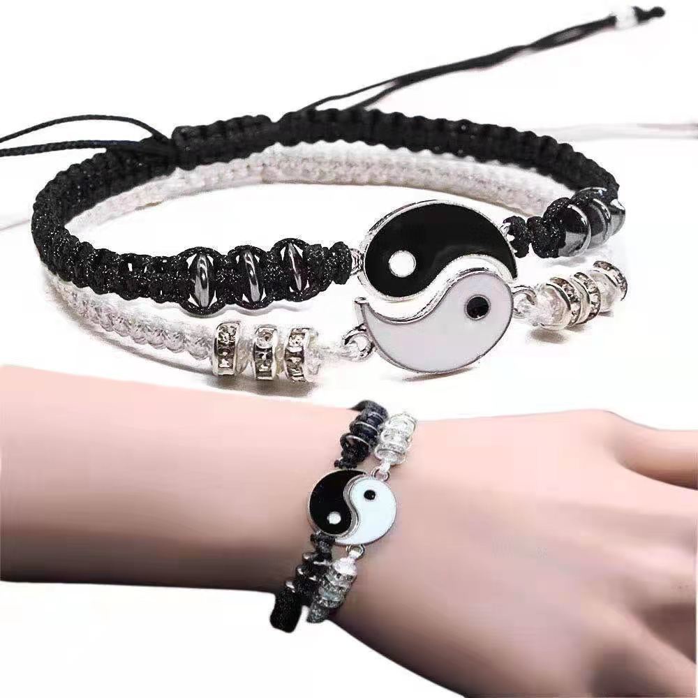 Vòng Tay Âm Dương 2 Lớp Tùy Chỉnh Thời Trang Cho Bạn Trai / Bạn Gái