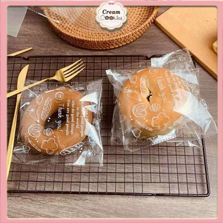 100 Chiếc StoBag Trong Suốt Đựng Bánh Ngọt In Hình Bánh Mì Nướng Thực Phẩm Bao Bì Kín Túi Tự Dính