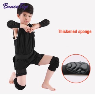 BraceTop 1 cặp bảo vệ đầu gối/khuỷu tay trẻ em cho bóng rổ, bóng đá, hỗ trợ vận động