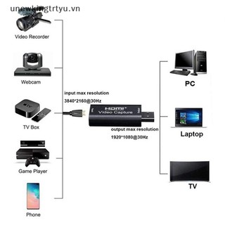 Thẻ ghi Video UNE Bộ chuyển đổi ghi âm sang USB 3.0 Độ phân giải 4K Record VN