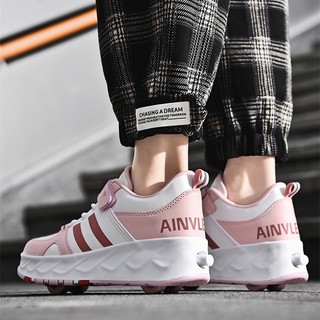 Size Lớn 29-43 Giày Chạy Bộ Bốn Gót Giày Thể Thao Thanh Niên Giày Bốn Gót Giày Con Lăn Giày Bố Mẹ-Con Trượt Con Lăn Có Thể Tháo Rời Giày Trượt patin Bốn Gót Runaway Giày Trượt patin Cặp Đôi Giày Thể Thao Runa