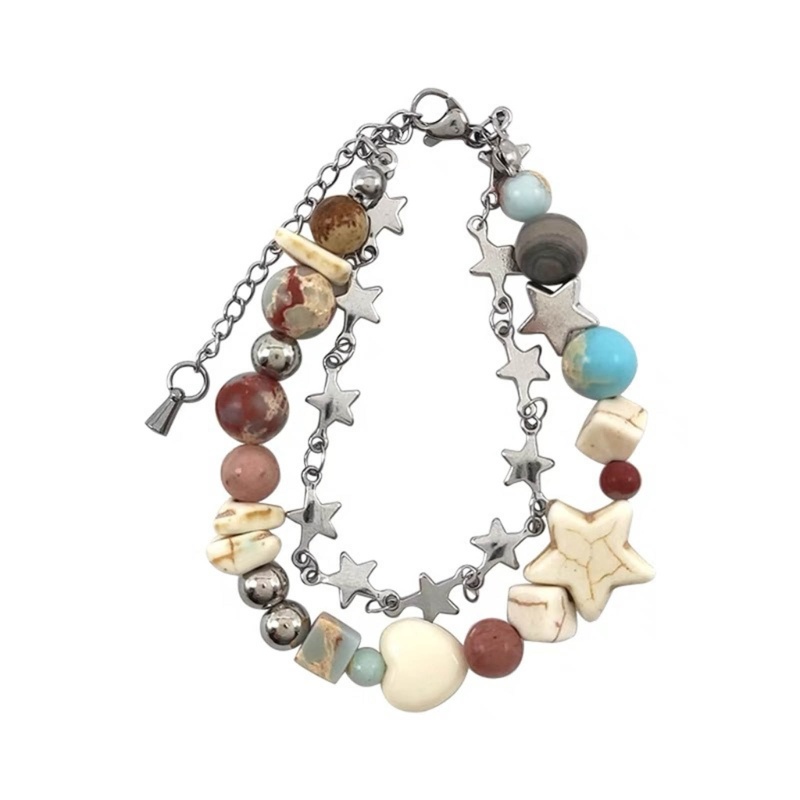 Coo vintage crystal star cườm vòng tay cho phụ nữ ngọt ngào thẩm mỹ vòng tay quyến rũ vòng tay trang sức thời trang harajuku