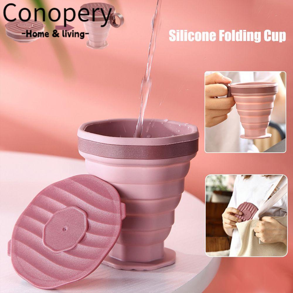 Conopery Cốc silicone có thể thu gọn 220ml cắm trại kính thiên văn đồ dùng du lịch gấp cốc uống nước