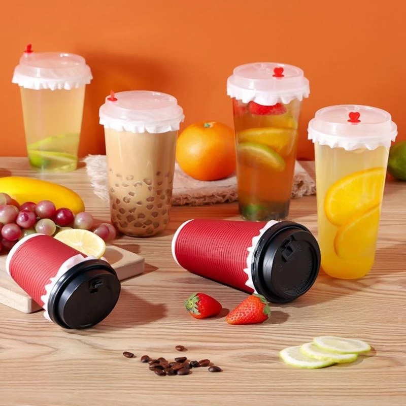 100 cái giấy chống tràn không thấm nước / trà sữa tách cà phê phim chống rò rỉ / nắp cốc chống rò rỉ nắp đậy / tấm lót giấy niêm phong đồ uống tròn