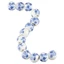 GUSTAVA 100 Hạt Sứ, Hạt Sứ 10 Mm, Gốm Sứ Handmade Xanh Trắng 100 Chiếc Miếng Đệm Hạt DIY Đính Hạt Thủ Công