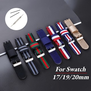 Dây Đồng Hồ Đeo Tay Thời Trang Bằng Nylon 20mm 19mm 17mm#Dây Đeo Đồng Hồ Bằng Vải Màu Bạc / Đen Thay Thế Thời Trang Cho Nam Và Nữ