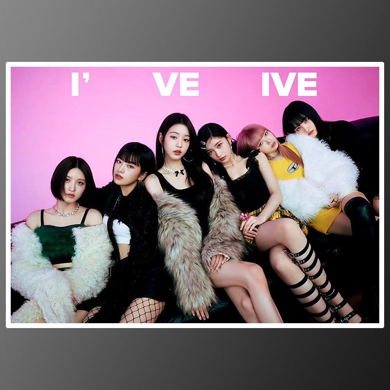HK1 IVE I ve IVE poster tự dính trang trí tường nhãn dán ảnh Jang Won Young LIZ Gaeul Yujin Rei Leeseo KH1
