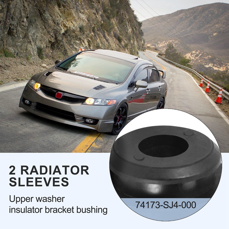 2 Bộ Tản Nhiệt Lắp Ráp Trên Cách Nhiệt Gắn Cao Su Bushing Đen Phù Hợp Cho Accord 74173-SJ4-000