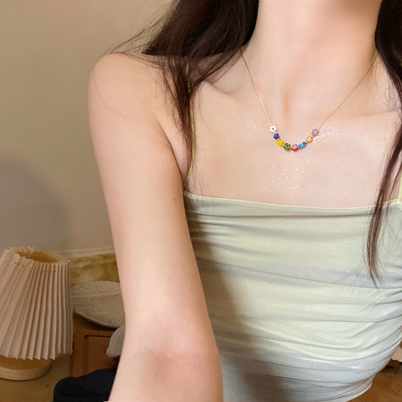 Vòng cổ Mạ Vàng / Bạc Mặt Hoa Nhiều Màu Thời Trang Cho Nữ y2k