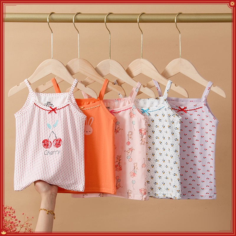 100-160cm Trẻ Em Áo yếm Mùa Hè Nữ Bên Trong Phiên Bản Hàn Quốc Hàng Đầu Bé Gái Co Giãn Đế Cotton Nguyên Chất Quần Lót JUX2
