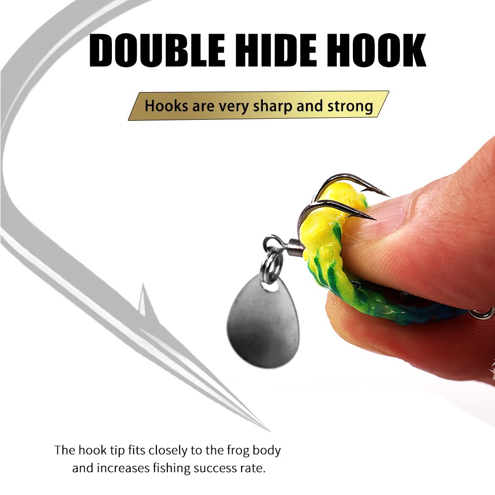 Mồi Câu Cá Giả Hình Ếch Mềm 2.5cm 3g Kèm Móc Câu Tiện Dụng Super Frog Lure