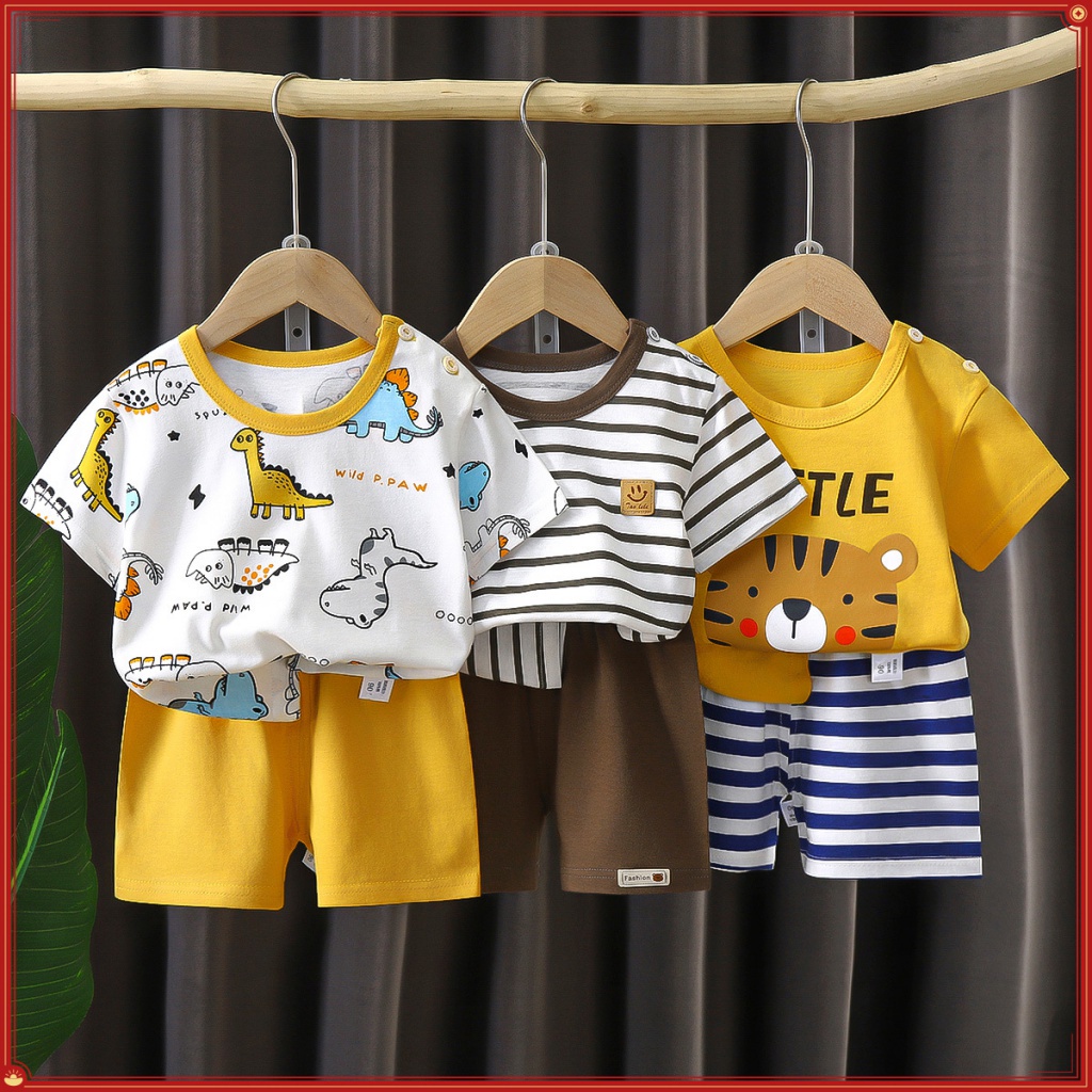 Trẻ Em Tay Ngắn Phù Hợp Với Mùa Hè Phong Cách Mới Bé Trai Cotton Nguyên Chất Quần Short Bé Gái Hàn Quốc Quần Áo Trẻ Em NVY5