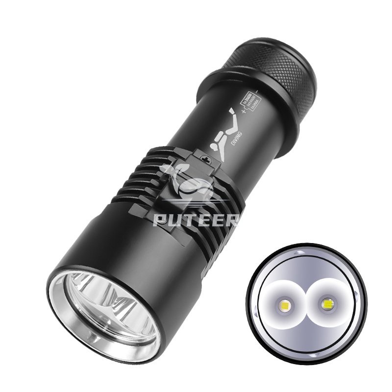 Đèn pin lặn XHP70 5000 lumens, chống nước IP68, có nam châm và ánh sáng đa màu
